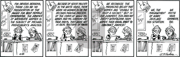 Doonesbury on Thursday April 25, 1974 Comic Strip