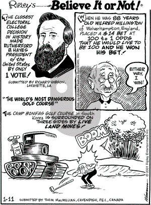 Ripley's Believe It or Not on Thursday January 11, 2001 Comic Strip