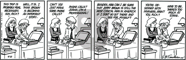 Doonesbury on Saturday April 21, 1979 Comic Strip