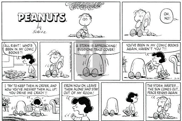 Peanuts - Sunday March 14, 1993 Comic Strip