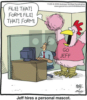 In the Bleachers on Wednesday November 28, 2018 Comic Strip