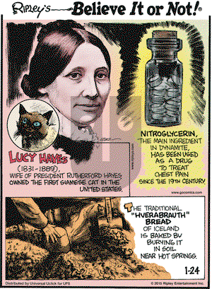 Ripley's Believe It or Not on Saturday January 24, 2015 Comic Strip