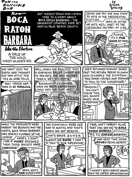 Tom the Dancing Bug on Saturday December 9, 2000 Comic Strip