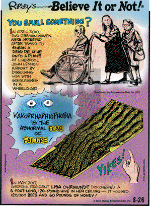 Ripley's Believe It or Not on Saturday August 26, 2017 Comic Strip