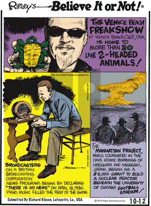 Ripley's Believe It or Not on Tuesday October 12, 2010 Comic Strip