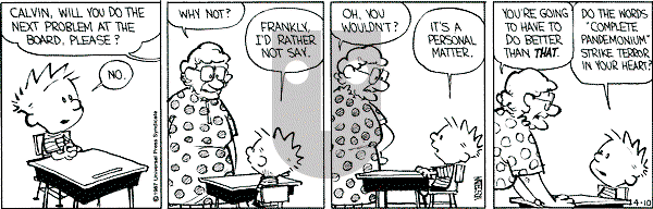 Calvin and Hobbes - Friday April 10, 1987 Comic Strip