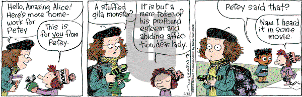 Cul de Sac on Friday February 13, 2015 Comic Strip