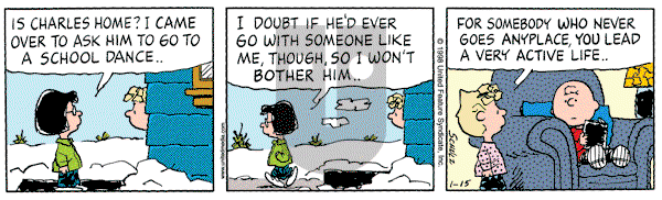 Peanuts on Thursday January 15, 1998 Comic Strip