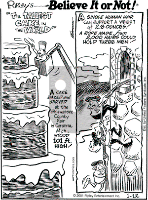 Ripley's Believe It or Not - Friday January 12, 2001 Comic Strip