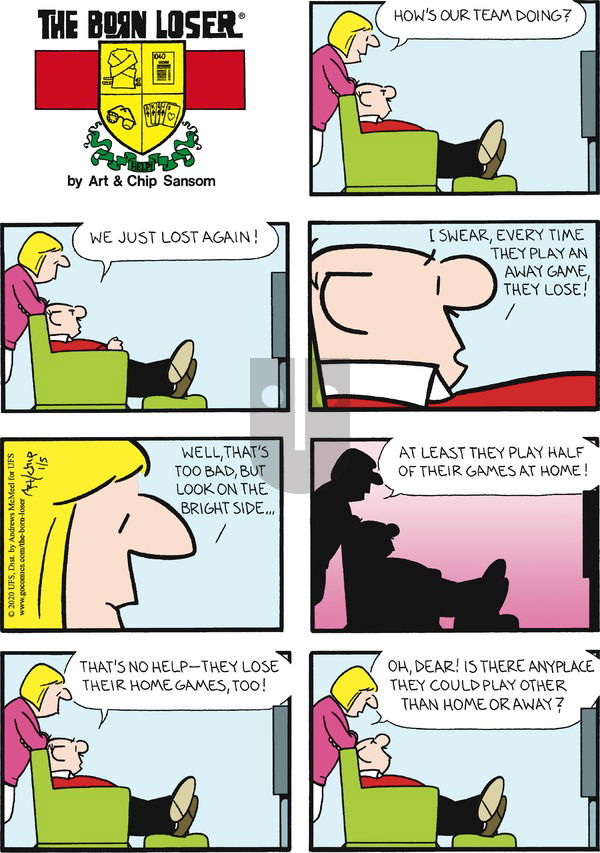 The Born Loser on Sunday January 5, 2020 Comic Strip