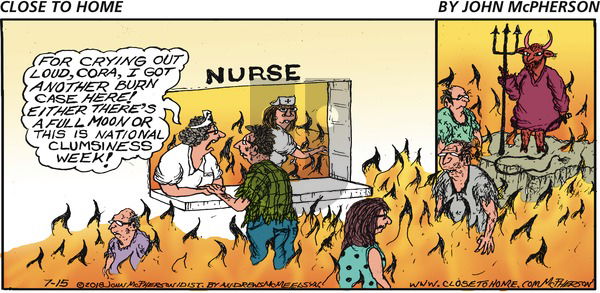 Close to Home on Sunday July 15, 2018 Comic Strip