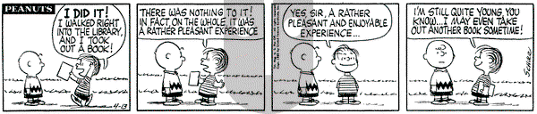 Peanuts - Wednesday April 13, 1960 Comic Strip