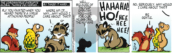 Over the Hedge on Tuesday March 17, 2020 Comic Strip
