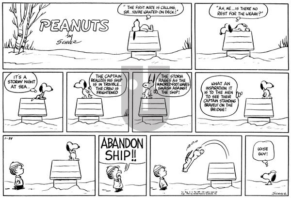 Peanuts on Sunday January 29, 1961 Comic Strip