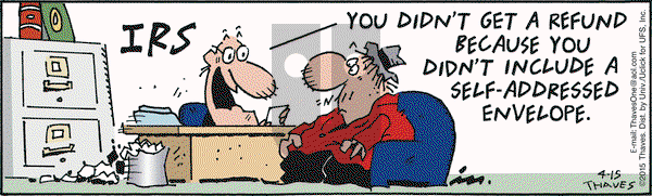 Frank and Ernest on Wednesday April 15, 2015 Comic Strip