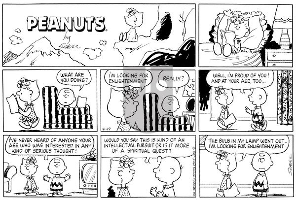 Peanuts on Sunday April 19, 1987 Comic Strip