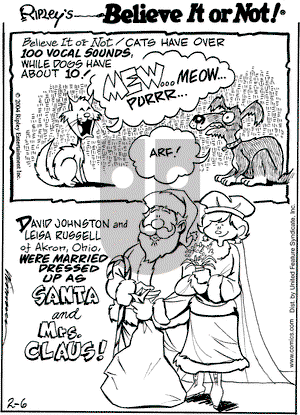 Ripley's Believe It or Not on Friday February 6, 2004 Comic Strip