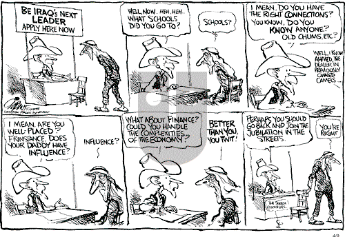 Pat Oliphant on Wednesday April 9, 2003 Comic Strip