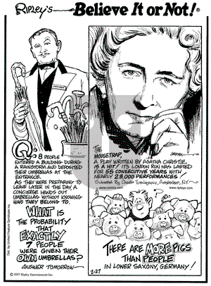 Ripley's Believe It or Not on Tuesday February 27, 2007 Comic Strip