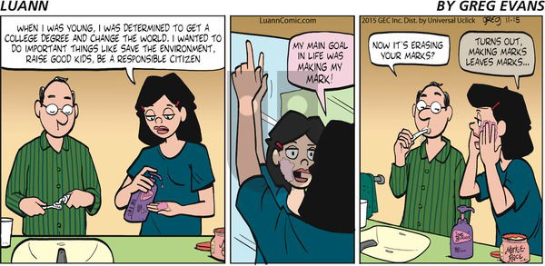Luann on Sunday November 15, 2015 Comic Strip