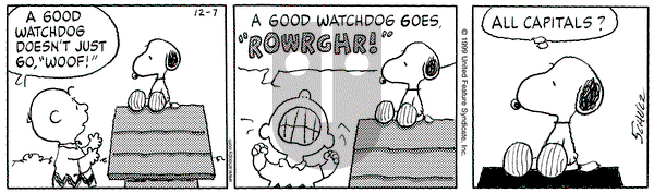 Peanuts on Tuesday December 7, 1999 Comic Strip