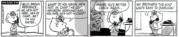 Peanuts on Monday July 1, 1974 Comic Strip