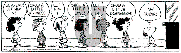 Peanuts on Saturday January 27, 1990 Comic Strip