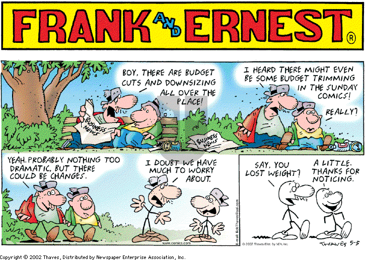 Frank and Ernest on Monday January 27, 2003 Comic Strip