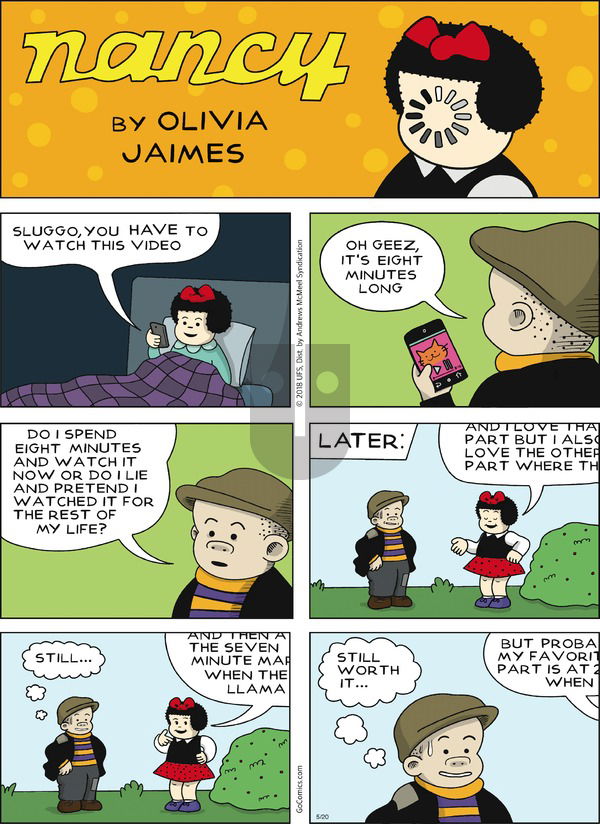 Nancy on Sunday May 20, 2018 Comic Strip