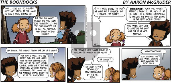 The Boondocks on Sunday December 12, 1999 Comic Strip