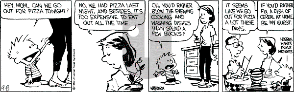 Calvin and Hobbes - Monday September 8, 1986 Comic Strip