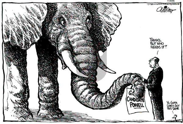 Pat Oliphant - Thursday November 9, 1995 Comic Strip