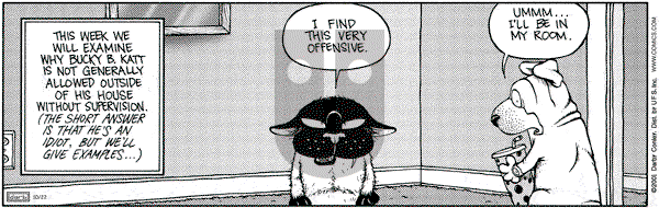Get Fuzzy on Monday October 22, 2001 Comic Strip