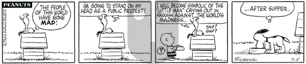 Peanuts on Tuesday July 5, 1960 Comic Strip