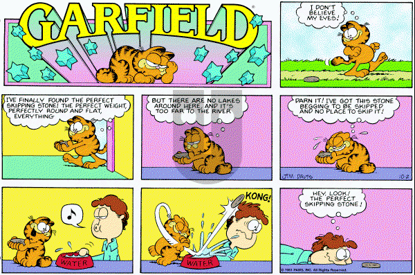Garfield on Sunday October 2, 1983 Comic Strip