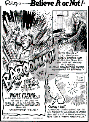 Ripley's Believe It or Not on Thursday August 18, 2005 Comic Strip