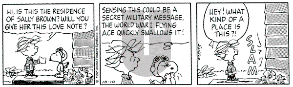 Peanuts on Saturday October 10, 1992 Comic Strip