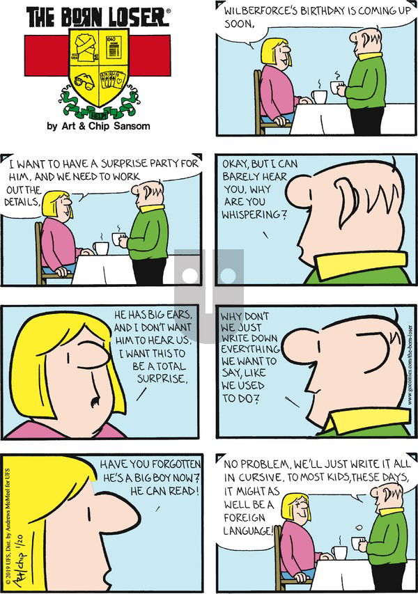 The Born Loser on Sunday January 20, 2019 Comic Strip