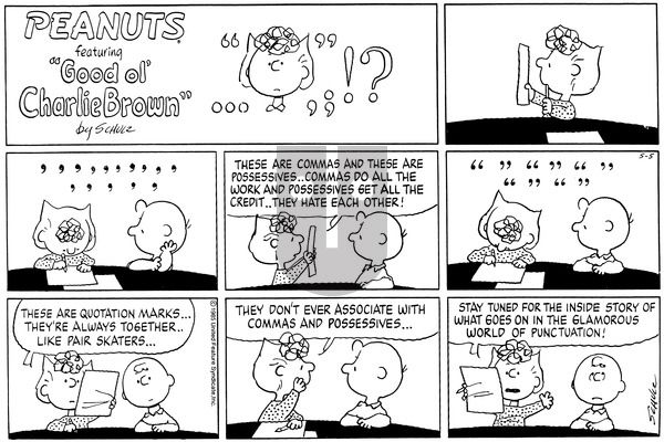 Peanuts on Sunday May 5, 1985 Comic Strip