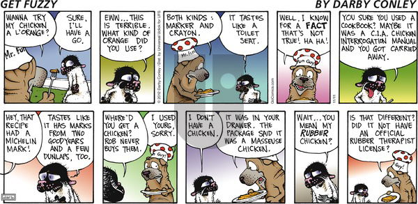 Get Fuzzy on Sunday November 11, 2012 Comic Strip