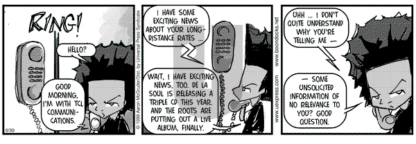 The Boondocks on Saturday June 30, 2001 Comic Strip