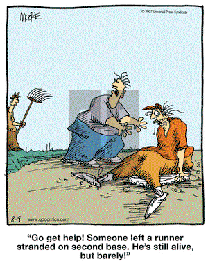 In the Bleachers on Thursday August 9, 2007 Comic Strip