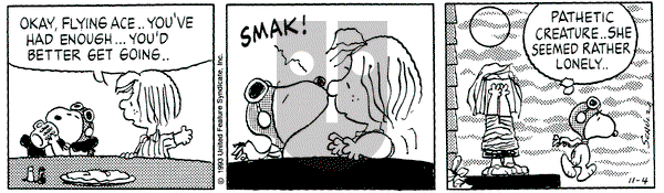 Peanuts on Thursday November 4, 1993 Comic Strip