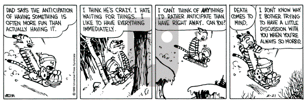 Calvin and Hobbes on Tuesday February 21, 1989 Comic Strip