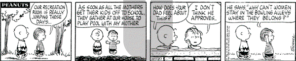 Peanuts - Wednesday November 21, 1962 Comic Strip