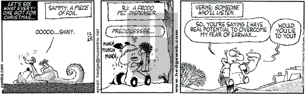 Over the Hedge on Wednesday December 25, 2002 Comic Strip