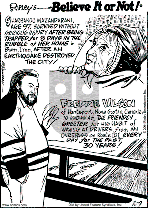 Ripley's Believe It or Not on Monday February 9, 2004 Comic Strip