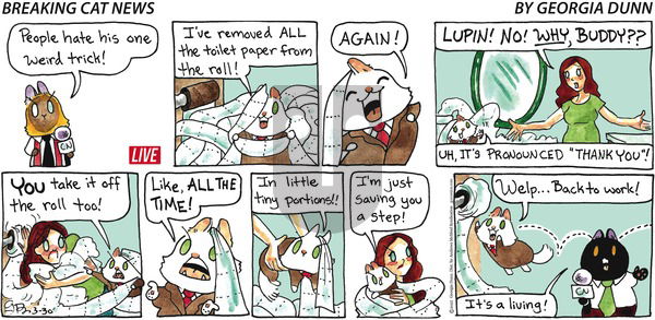Breaking Cat News on Sunday March 30, 2025 Comic Strip