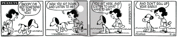 Peanuts on Thursday September 26, 1957 Comic Strip