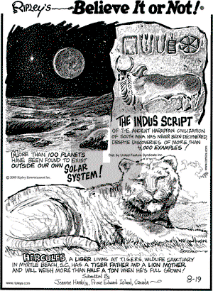 Ripley's Believe It or Not on Friday August 19, 2005 Comic Strip